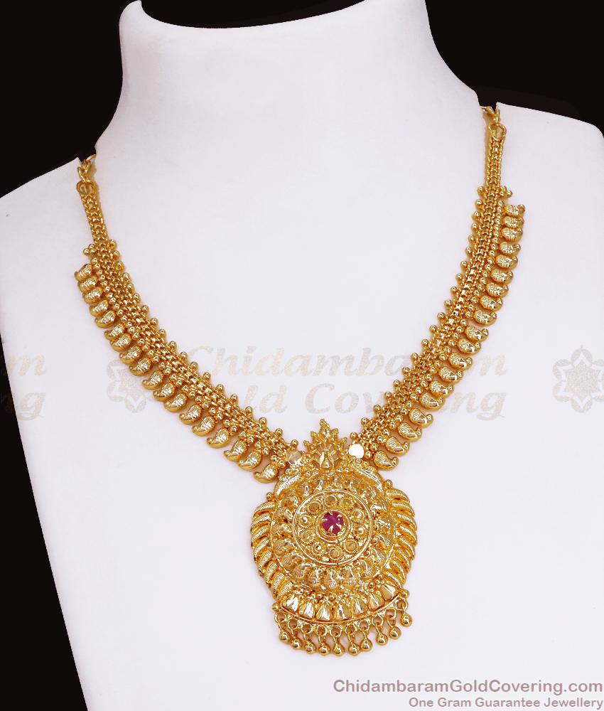 Buy Traditional Mango Gold Design Necklace Wedding Jewellery For Women NCKN3548