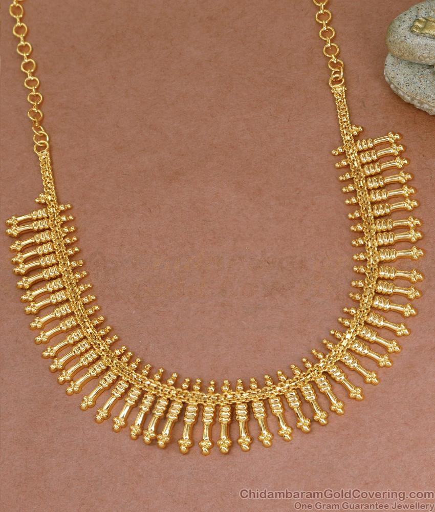 New Model Light Weight Gold Plated Necklace Mullai Arumbu Design NCKN3551