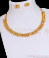 Simple Golden Beads Design Light Weight Necklace Set Online NCKN3555