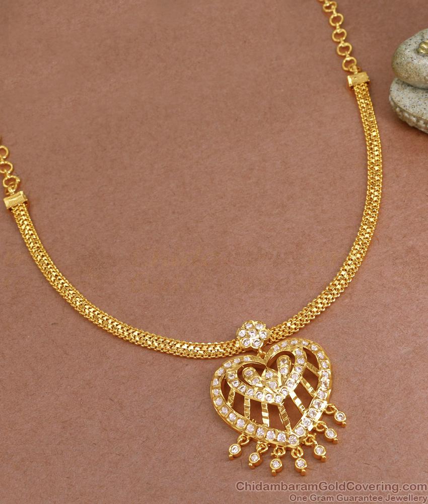 High Quality Impon Heart Shaped Necklace Panchaloha Attigai Design NCKN3557