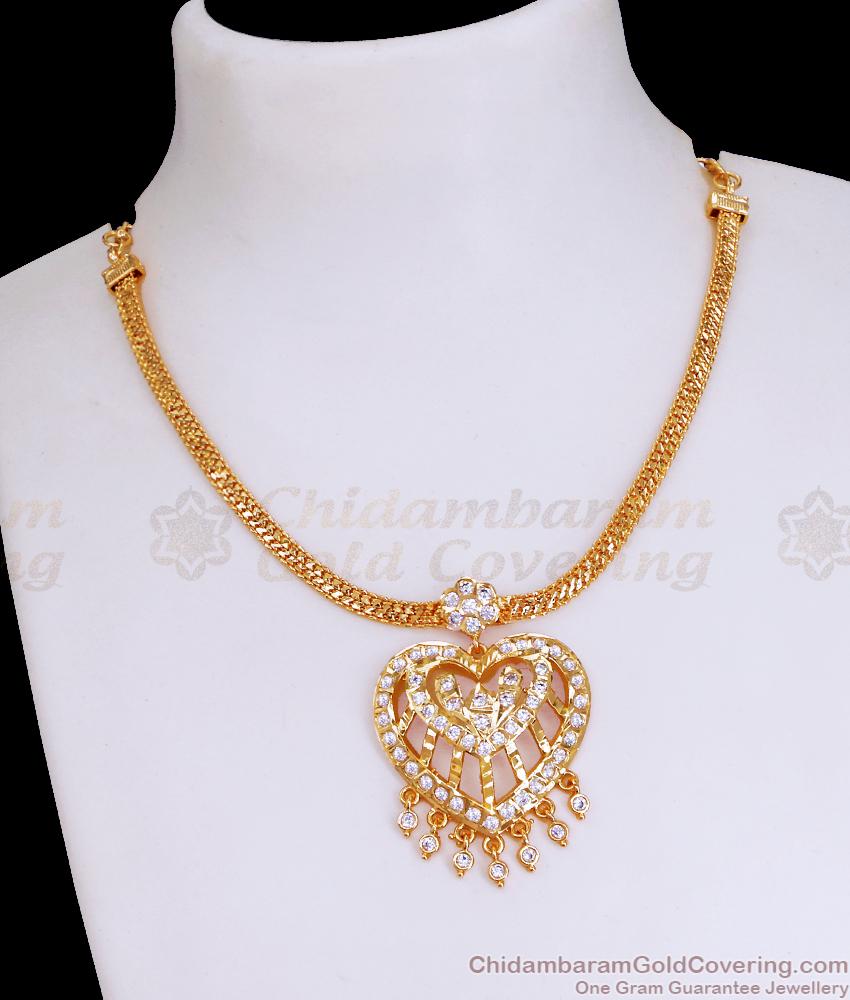 High Quality Impon Heart Shaped Necklace Panchaloha Attigai Design NCKN3557