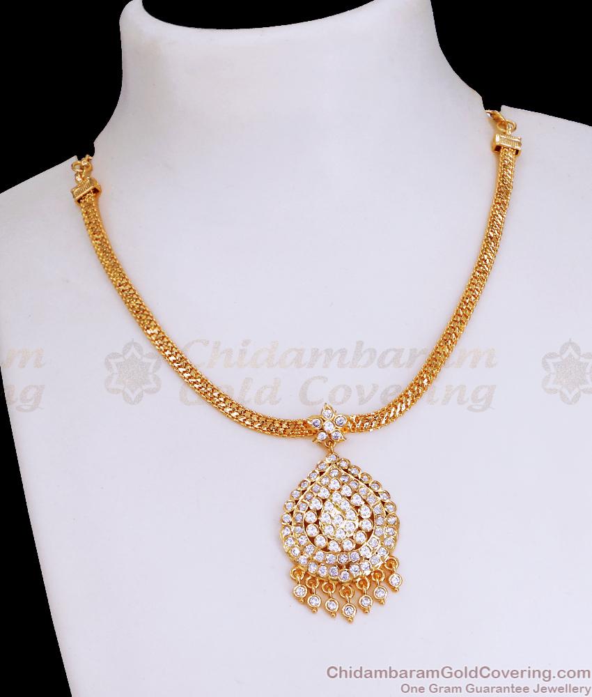 Premium Gold Tone Impon Attigai Bridal Necklace For Women NCKN3558