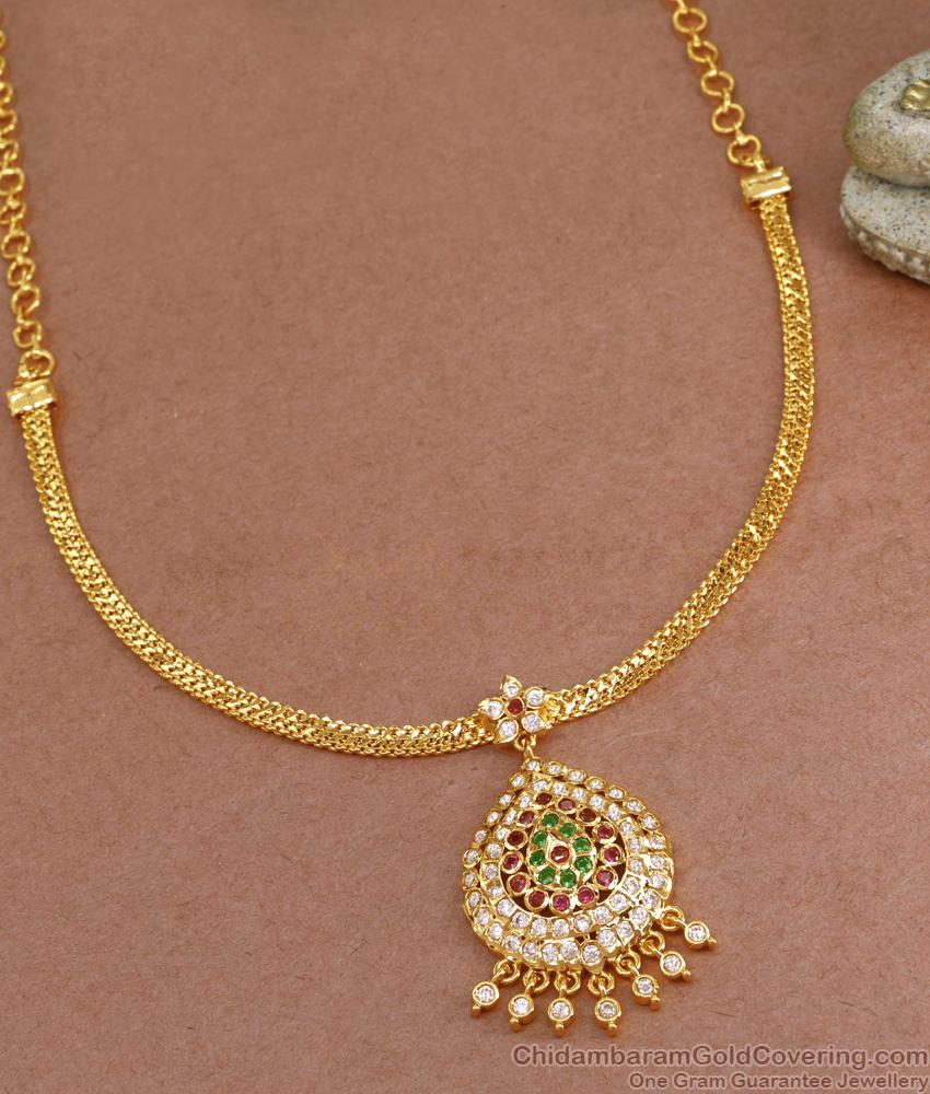 Beautiful Gati Stone Impon Gold Attigai Collection Wedding Jewellery NCKN3559