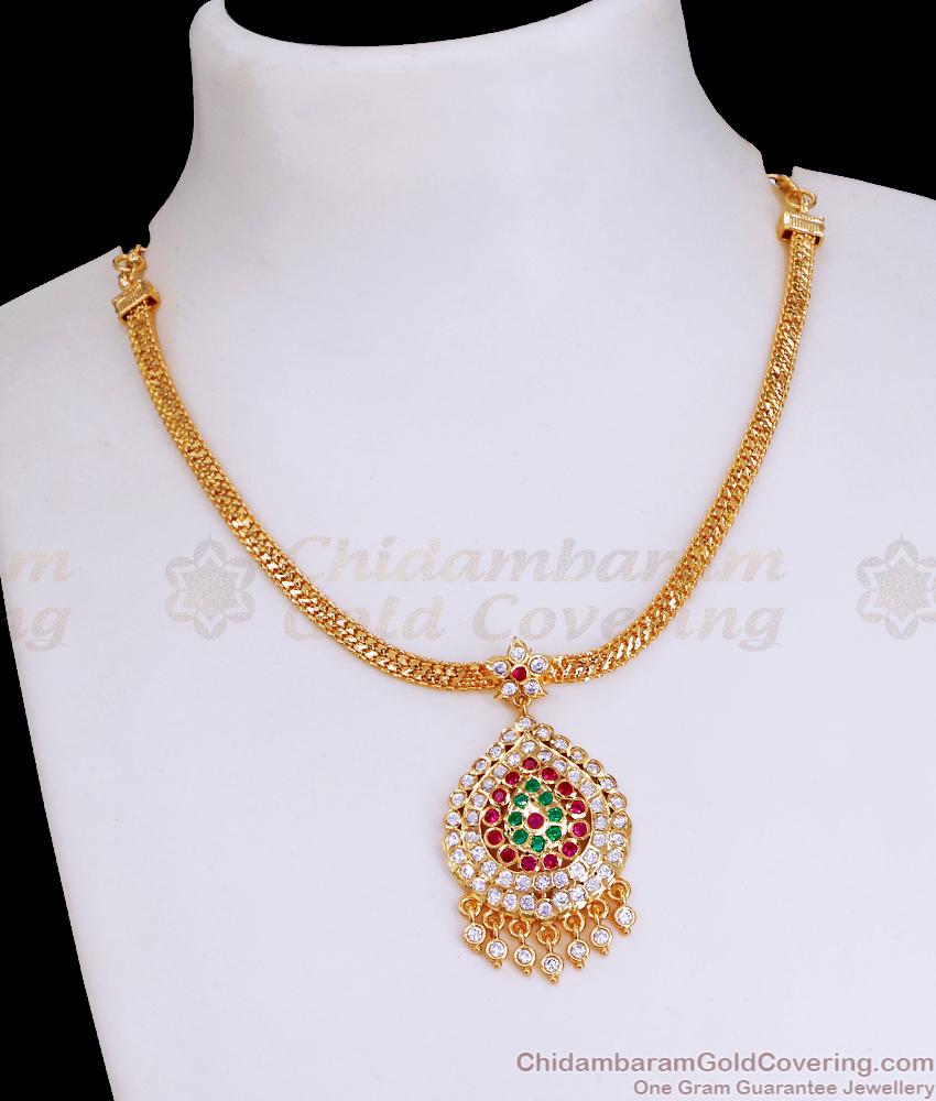 Beautiful Gati Stone Impon Gold Attigai Collection Wedding Jewellery NCKN3559