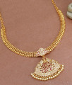 Heavy Gajalakshmi Impon Pendant Gold Mango Necklace Attigai Design NCKN3562