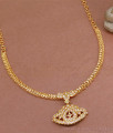 Pure Gold Tone Chain Type Impon Attigai White Gati Stone Design NCKN3572