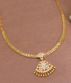 Attractive Impon Panchaloha Necklace White Stone Jewellery NCKN3573