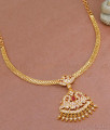 Vintage Look Ruby White Stone Impon Gold Attigai Collections For Bride NCKN3580