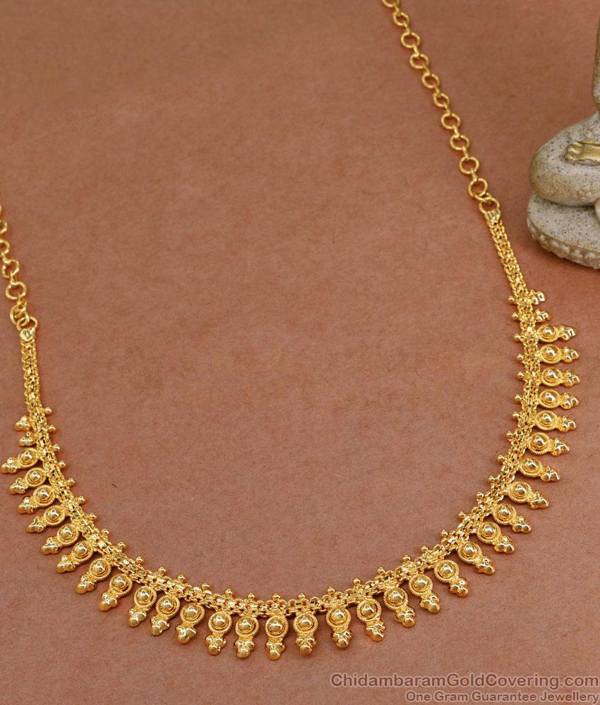 Kerala Wedding Gold Necklace Mullai Mottu Design Online NCKN3586