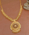 Latest Gold Imitation Handmade Necklace Leaf Design With Stone NCKN3587