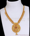 New Gold Design Single Ruby Stone Necklace Mullaipoo Design NCKN3589