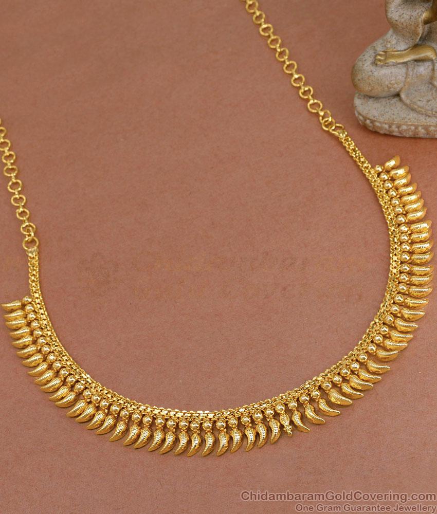 One Gram Gold Mullai Arumbu Necklace Designs For Women NCKN3602