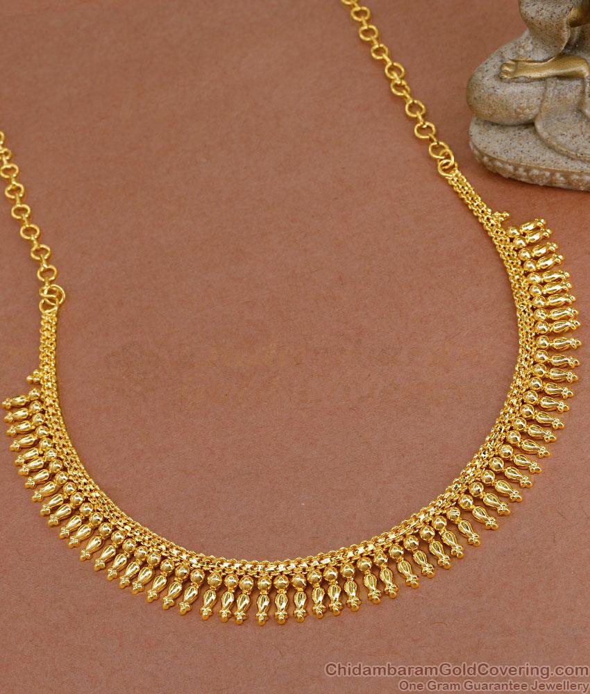 New Model Mullaipoo Gold Necklace Simple Gold Jewellery NCKN3606