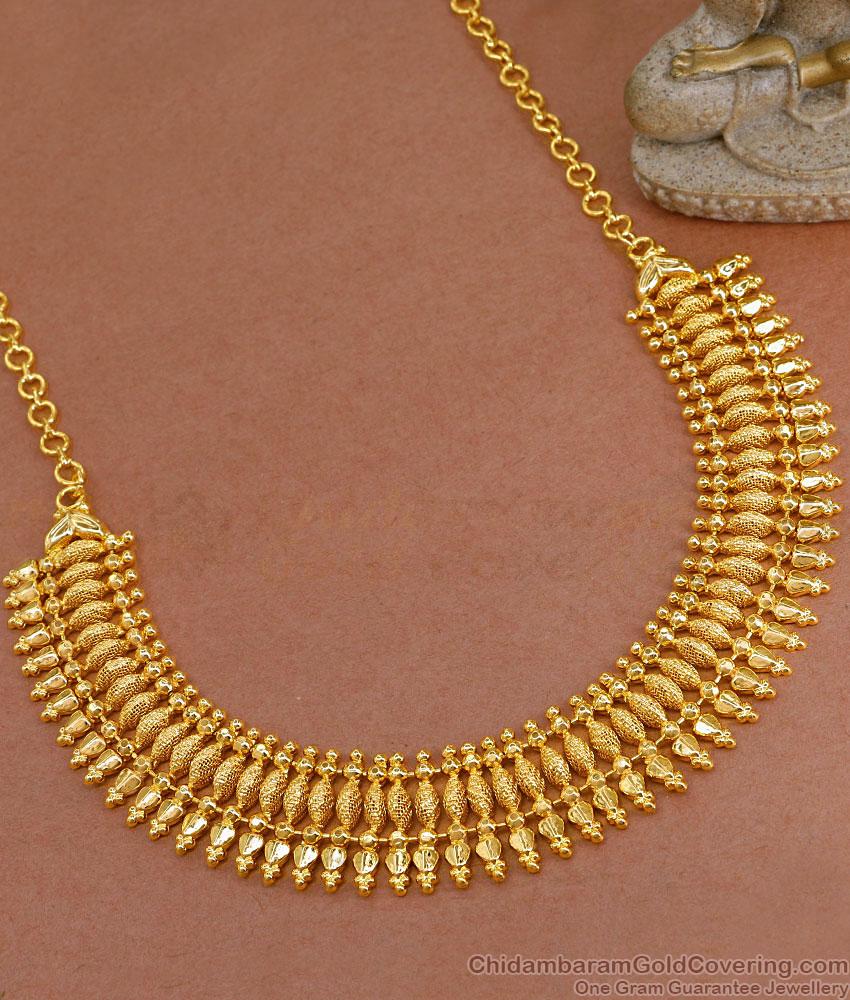 Unique Net Pattern Gold Imitation Necklace Bridal Jewellery NCKN3611