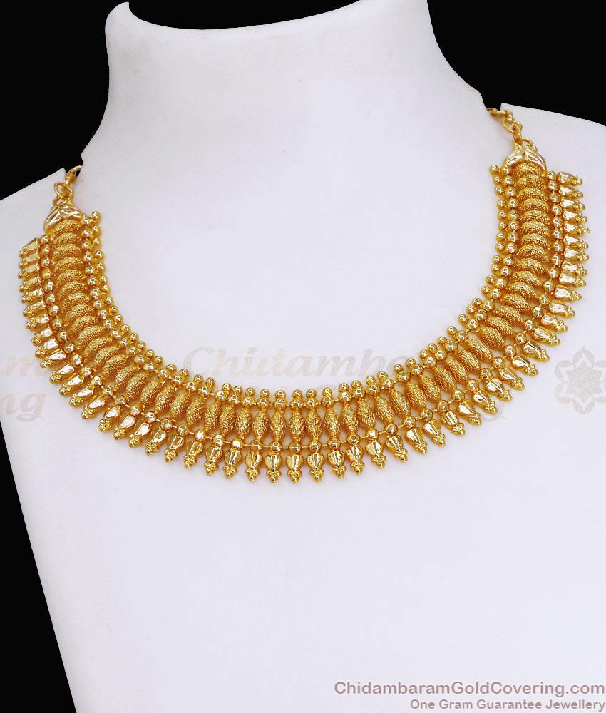 Unique Net Pattern Gold Imitation Necklace Bridal Jewellery NCKN3611