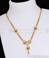 Stylish Ad Stone Gold Plated Necklace Light Weight Design NCKN3616