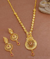 Two Gram Gold Necklace Wedding Ruby Stone Jewelry Set NCKN3628