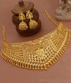 New Wedding Micro Gold Plated Choker Necklace With Jhumka NCKN3634