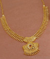 Kerala Pattern Ruby Stone Gold Imitation Mullai Necklace NCKN3641