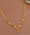 Simple Design Gold Plated Necklace With Ruby Stone Charms NCKN3646