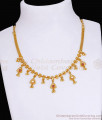 Stylish Hanging Stone Floral Design Gold Imitation Necklace Online NCKN3647