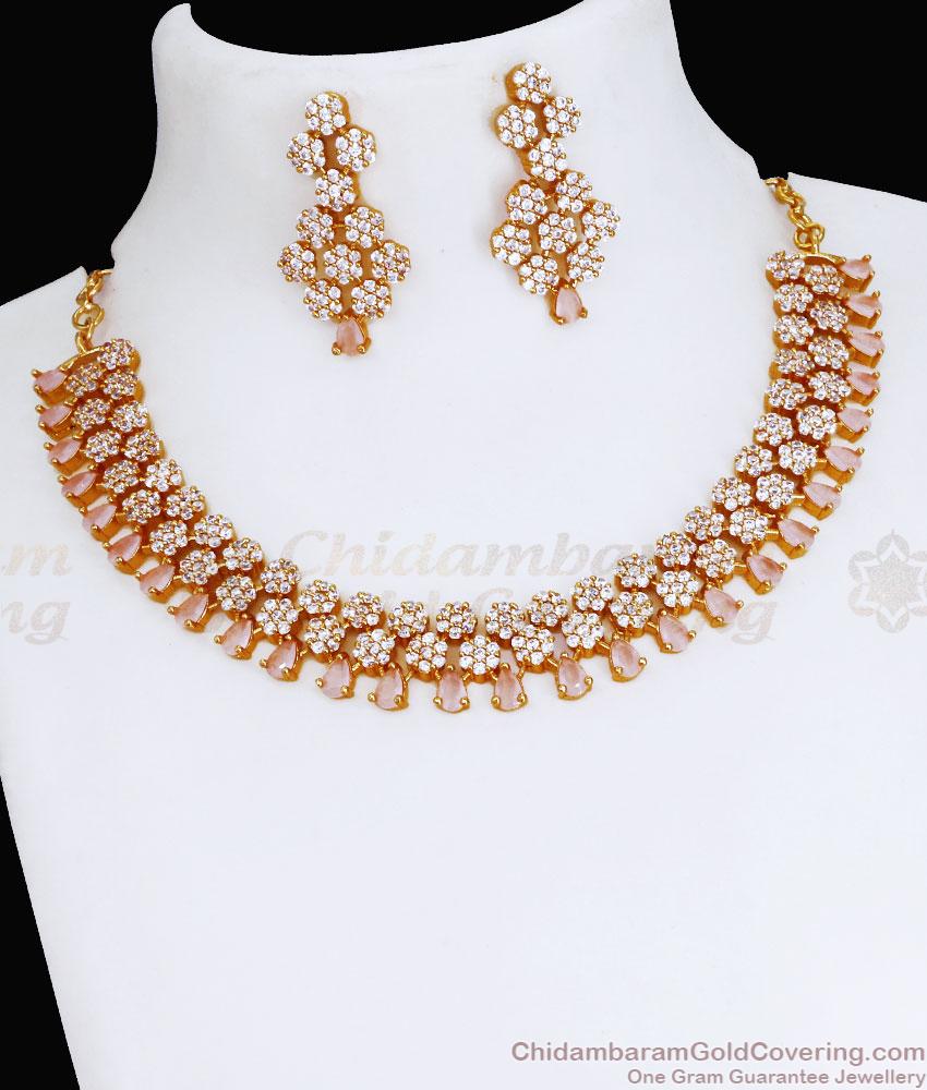 Beautiful American Diamond Victorian Necklace Set For Wedding NCKN3656