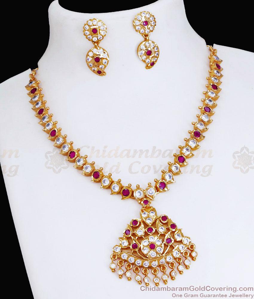 Real Impon Pachaloha Attigai Mango Design Necklace Set NCKN3661