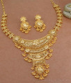 Premium Dubai Gold Grand Bridal Necklace Set For Women NCKN3670