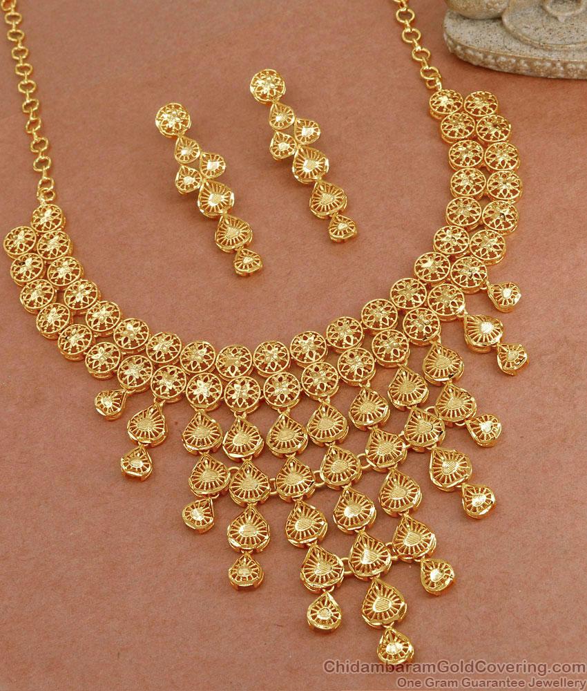 Light Weight Gold Imitation Necklace Set For Marriage NCKN3673