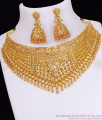 Latest One Gram Gold Choker Necklace With Jhumkas NCKN3674