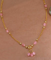 Latest Pink Stone Gold Plated Necklace Designs Online NCKN3680