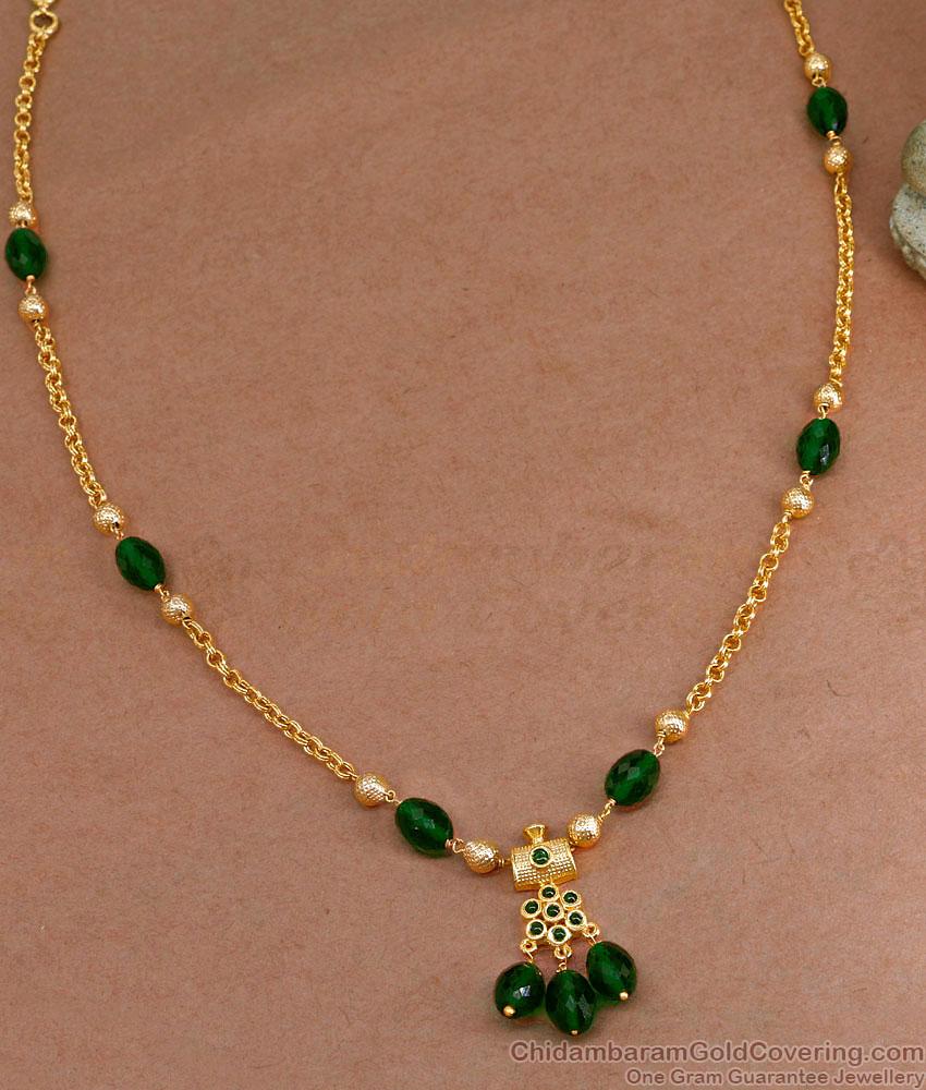 Bollywood Fashion Gold Imitation Emerald Stone Necklace For Women NCKN3686