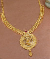 Traditional Ruby Stone Gold Plated Necklace Lakshmi Dollar Design NCKN3692