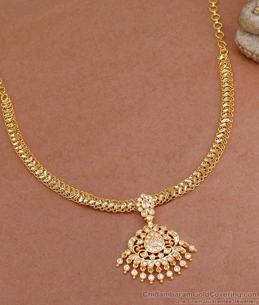 Full White Stone High Quality Impon Necklace Design With Price NCKN3697