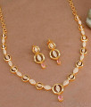 Stunning American Diamond Necklace Set Bridal Gold Jewellery NCKN3701