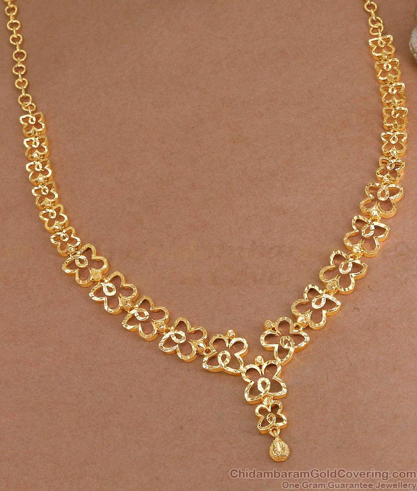 Buy 1 Gram Gold Srilankan Necklace Butterfly Design NCKN3710