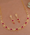 Attractive Gold Polish Ruby Necklace Designer Wedding Jewelry NCKN3719