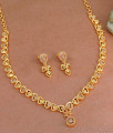 Sparkling White Ad Stone Gold Plated Necklace Earring Combo NCKN3722