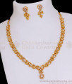 Sparkling White Ad Stone Gold Plated Necklace Earring Combo NCKN3722