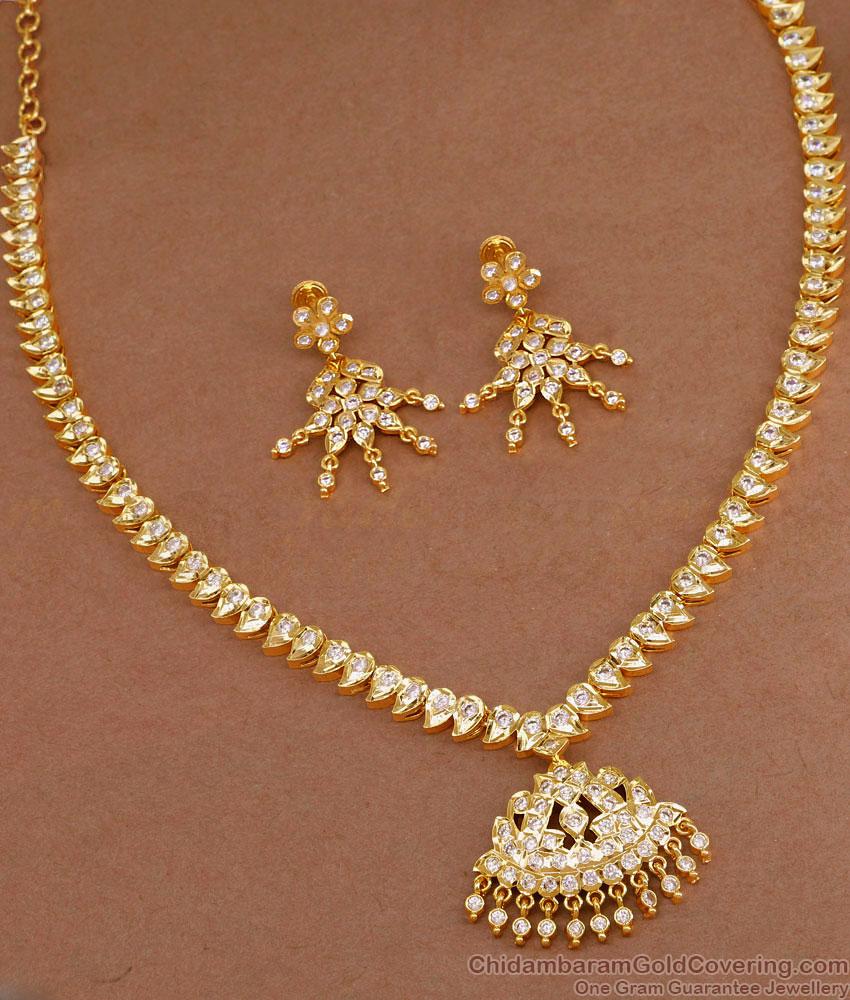 Premium Impon Panchaloha Necklace Earring Set For Brides NCKN3727