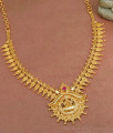 Traditional Lakshmi Motiff Micro Gold Plated Necklace Leaf Design NCKN3738