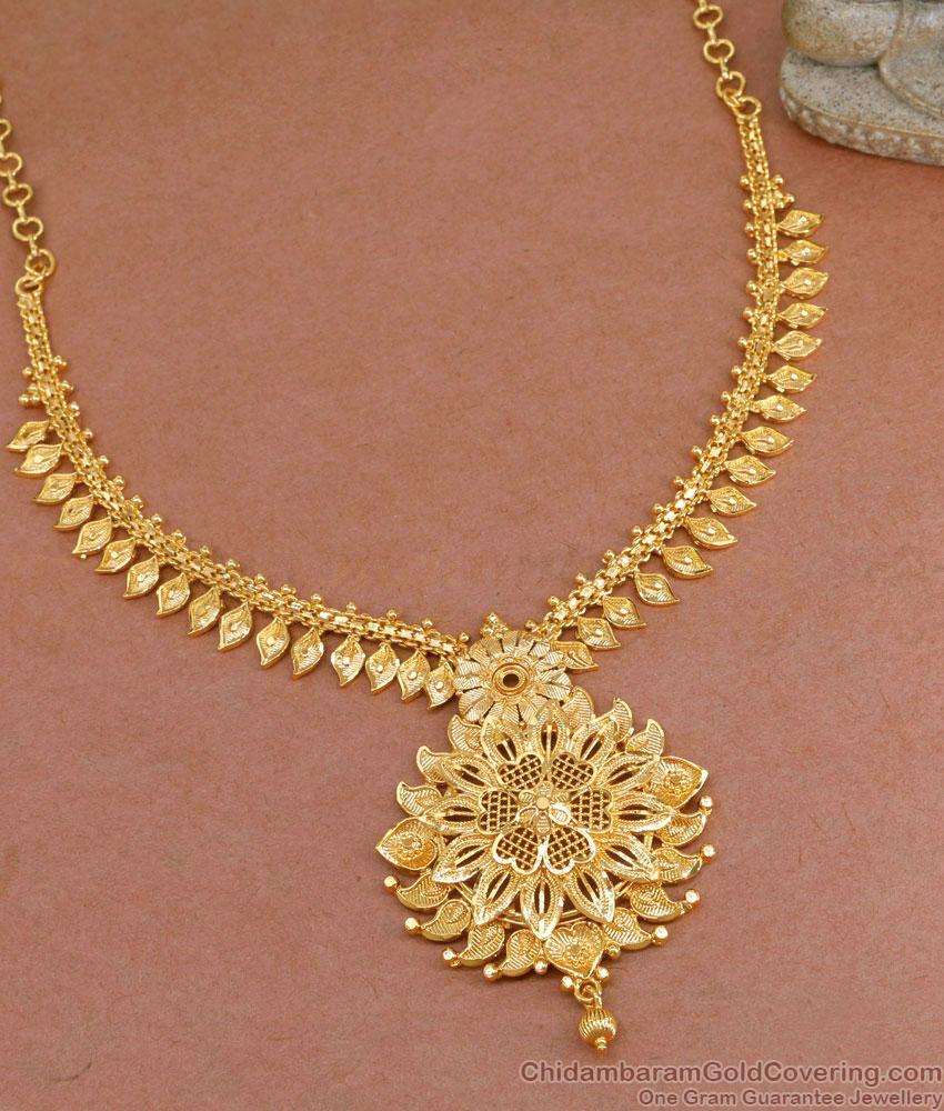 High Quality Plain Gold Plated Necklace Wedding Jewelry NCKN3753