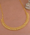 Traditional Leaf Design One Gram Gold Necklace Without Stone NCKN3759