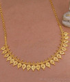 Bridal Gold Plated Necklace Plain Leaf Design Wedding Jewelry NCKN3761