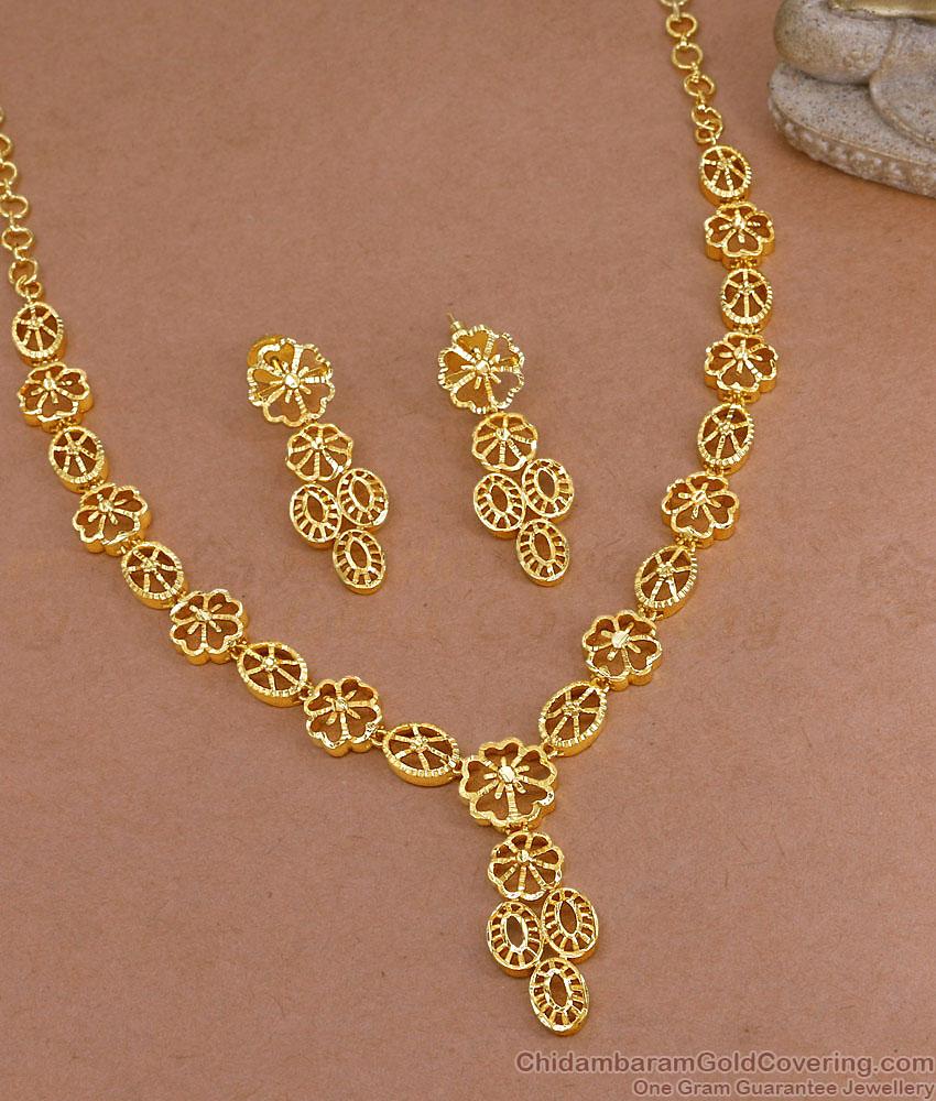 Pure Gold Design Bridal Necklace Set Srilankan Jewelry Design NCKN3773