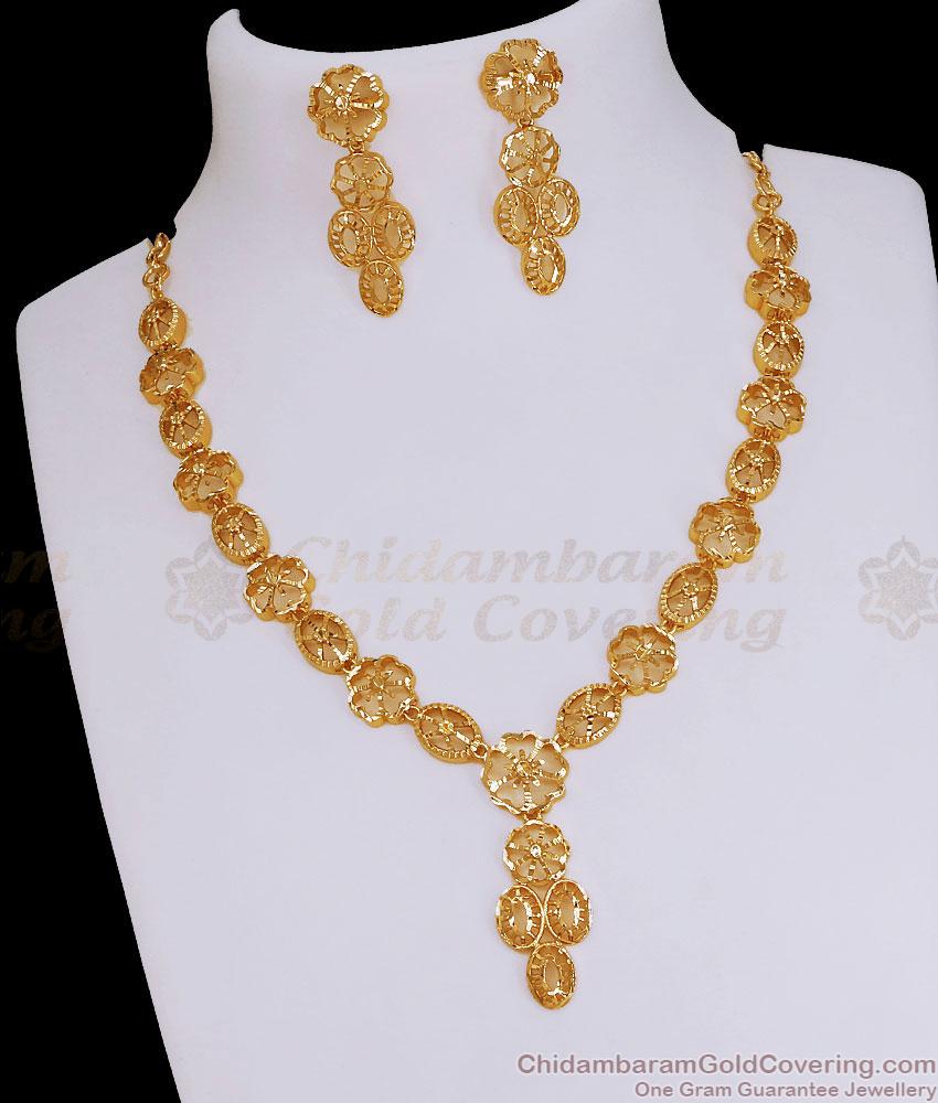 Pure Gold Design Bridal Necklace Set Srilankan Jewelry Design NCKN3773