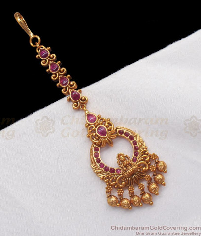 Peacock One Gram Gold Manga Tikka For Bridal Wear NCHT240