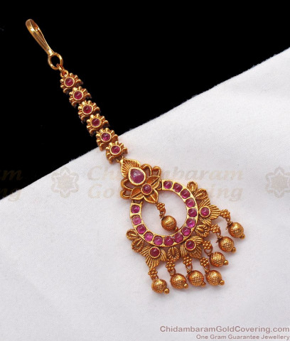 Traditional One Gram Gold Swan Design Impon Multi Color Stone Dollar ...