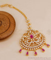 Ruby White Stone Bridal Gold Maang Tikka With Price Online NCHT370