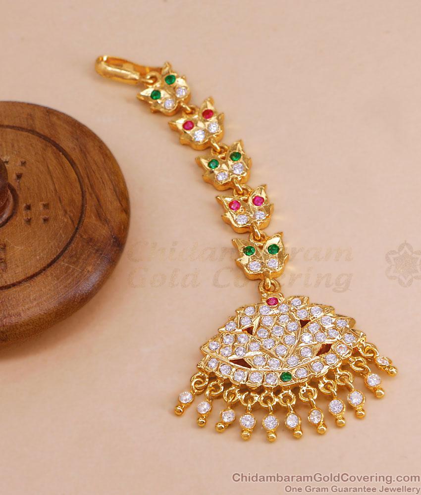 Attractive Multi Color Gati Stone Nethichutti Impon Designs NCHT386